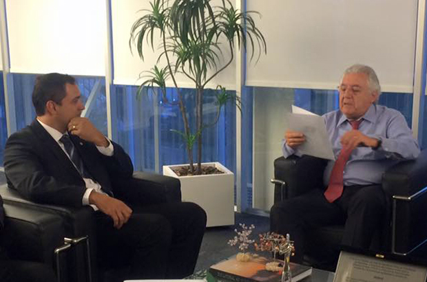 Deputado Diego Andrade (MG) em reunião com Guilherme Afif, presidente do Sebrae Nacional